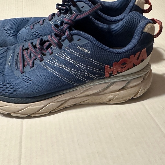 Men’s Hoka Clifton 6 blue lace up - Picture 3 of 7